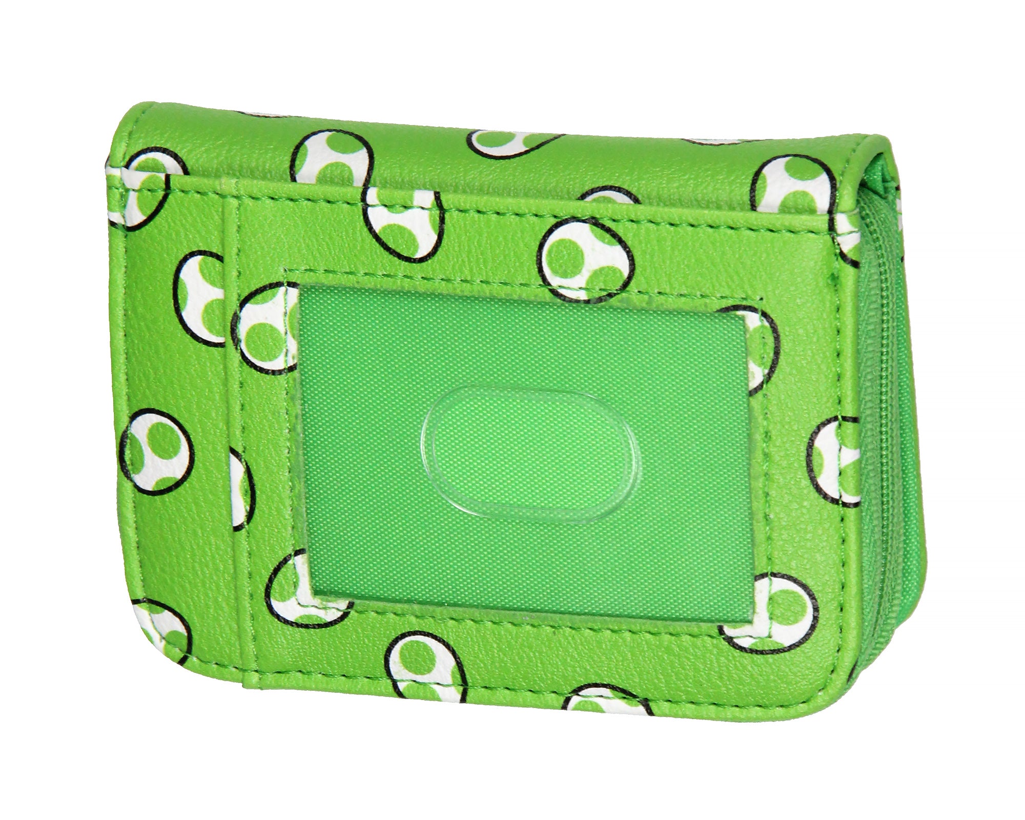 Super Mario Yoshi Compact Wallet With Snap Closure And Zipper Compartment