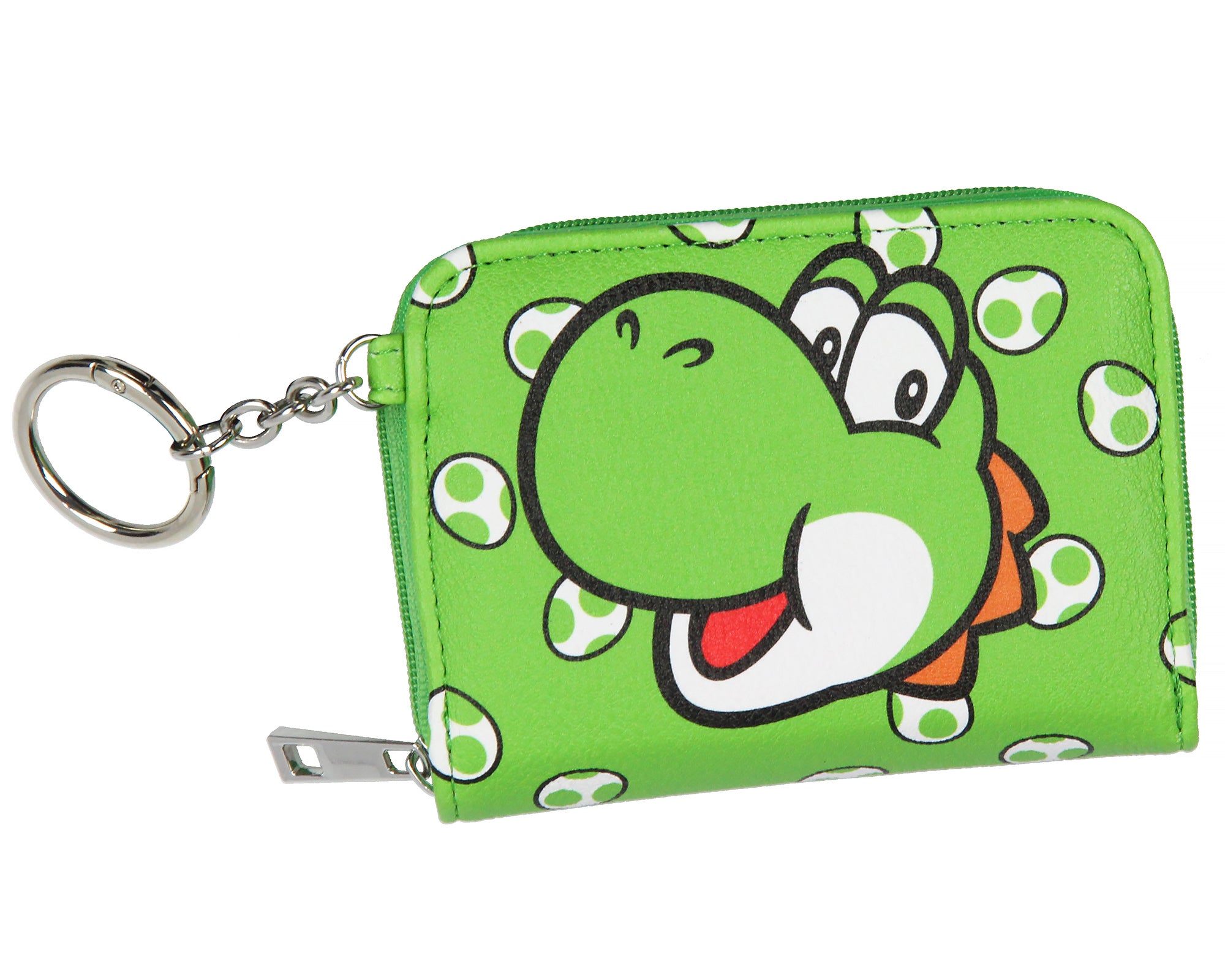 Super Mario Yoshi Compact Wallet With Snap Closure And Zipper Compartment