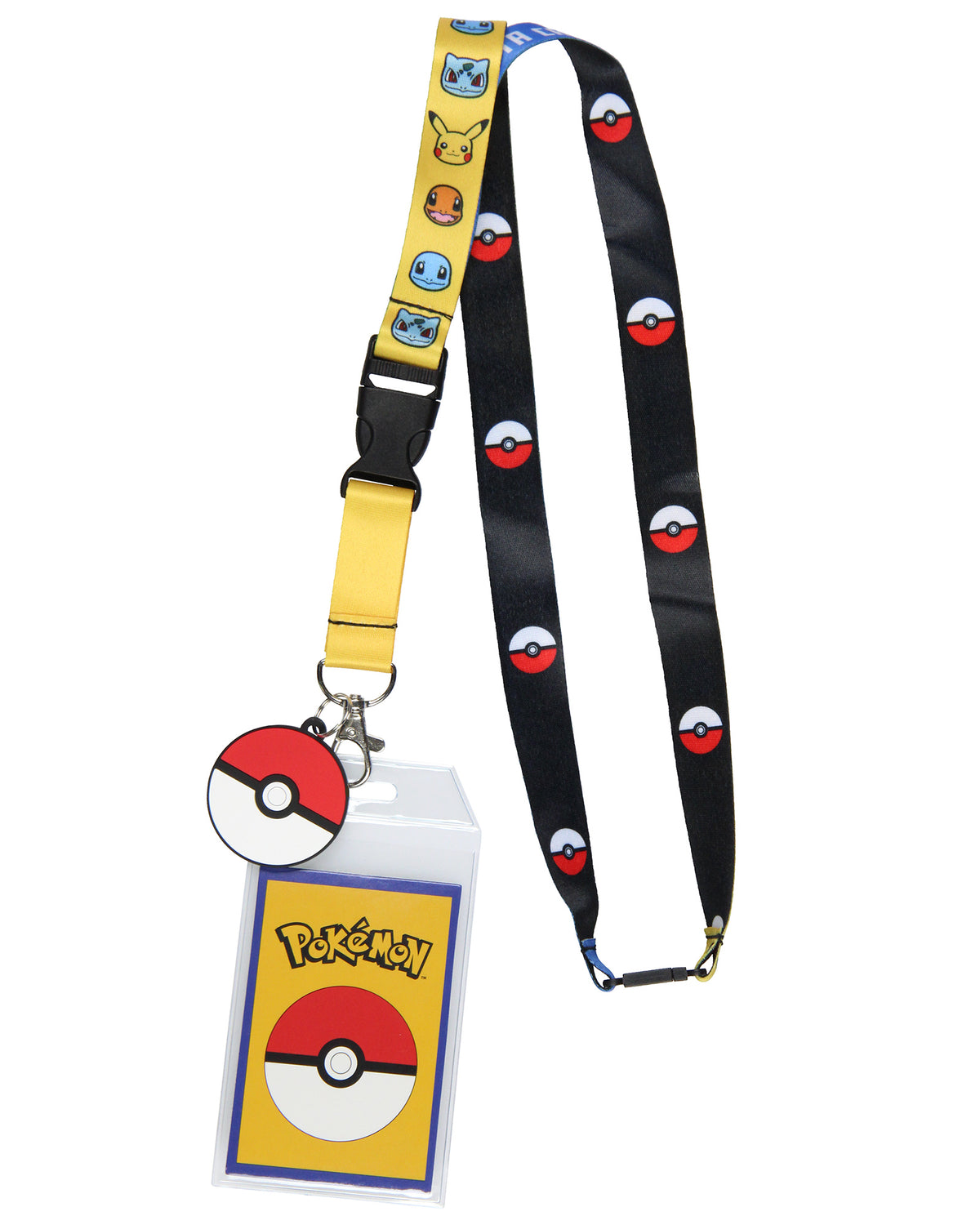 Pokemon Group Breakaway ID Badge Holder Lanyard w/ 2" Pokeball Pendant