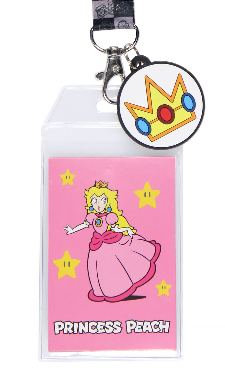 Nintendo Super Mario Princess Peach ID Badge Holder Lanyard w/ Charm
