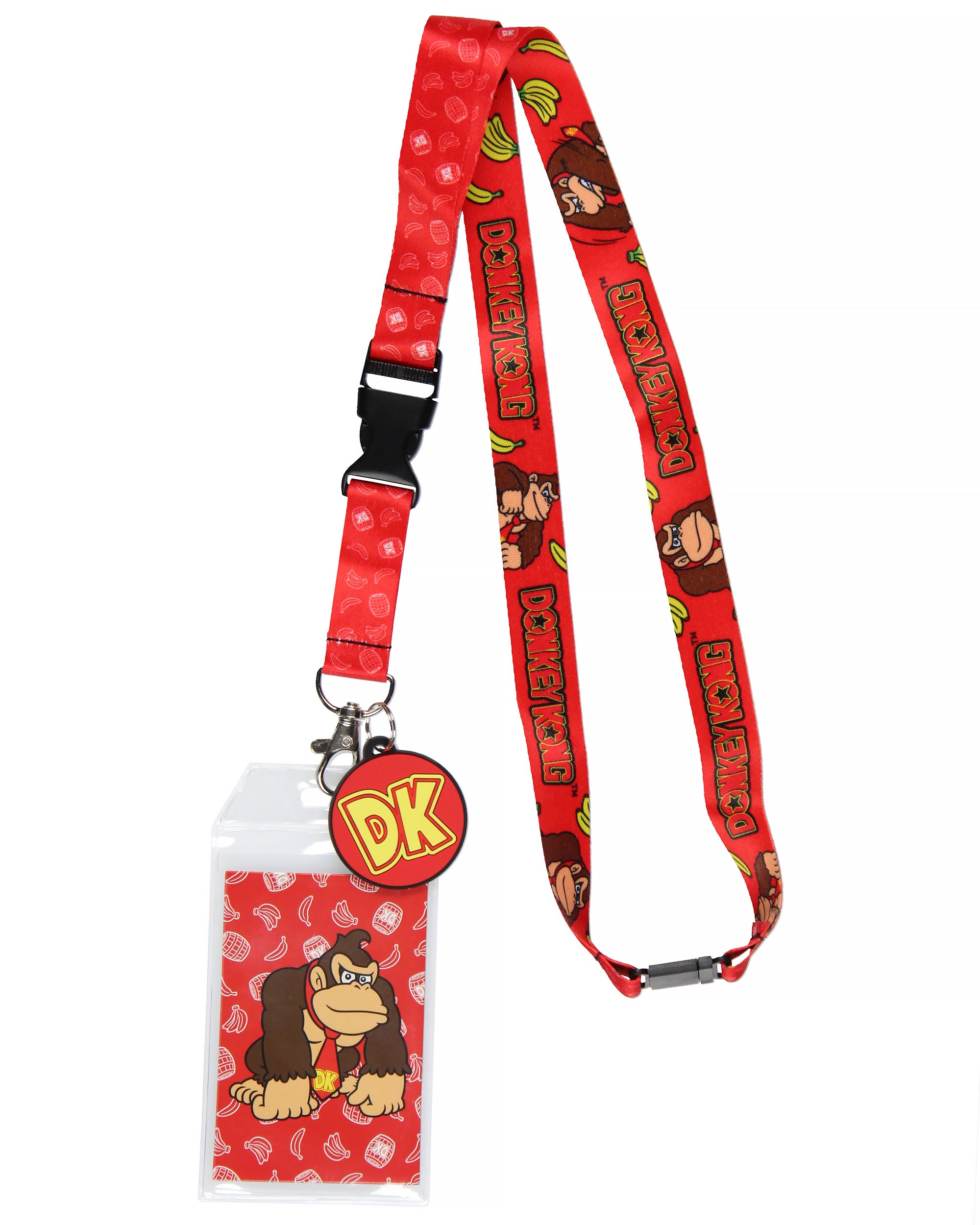 Nintendo Super Mario Donkey Kong Lanyard ID Badge Holder Lanyard w/ Charm