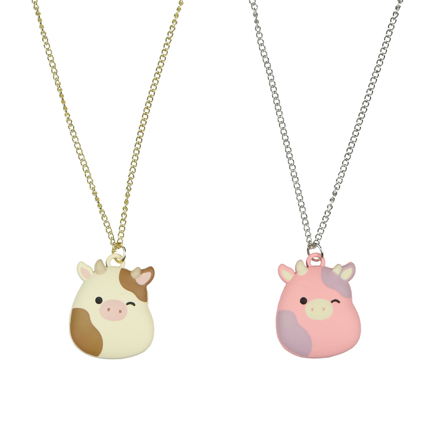 Squishmallows Bestie Friendship Necklaces Ronnie Patty Cow 2 Piece Set