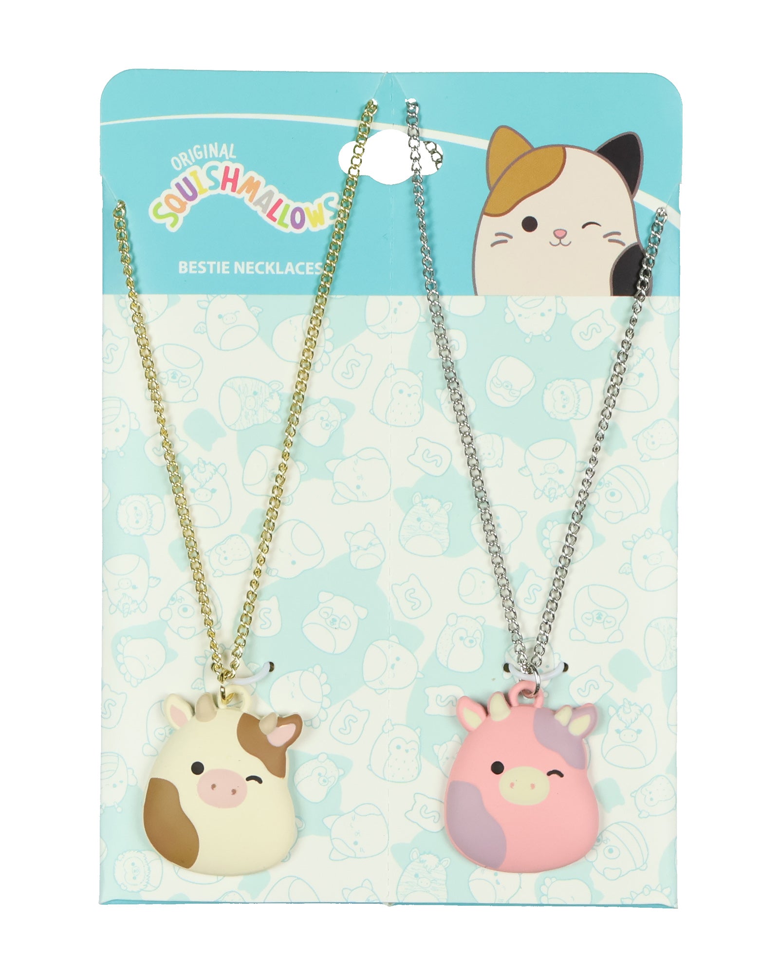 Squishmallows Bestie Friendship Necklaces Ronnie Patty Cow 2 Piece Set