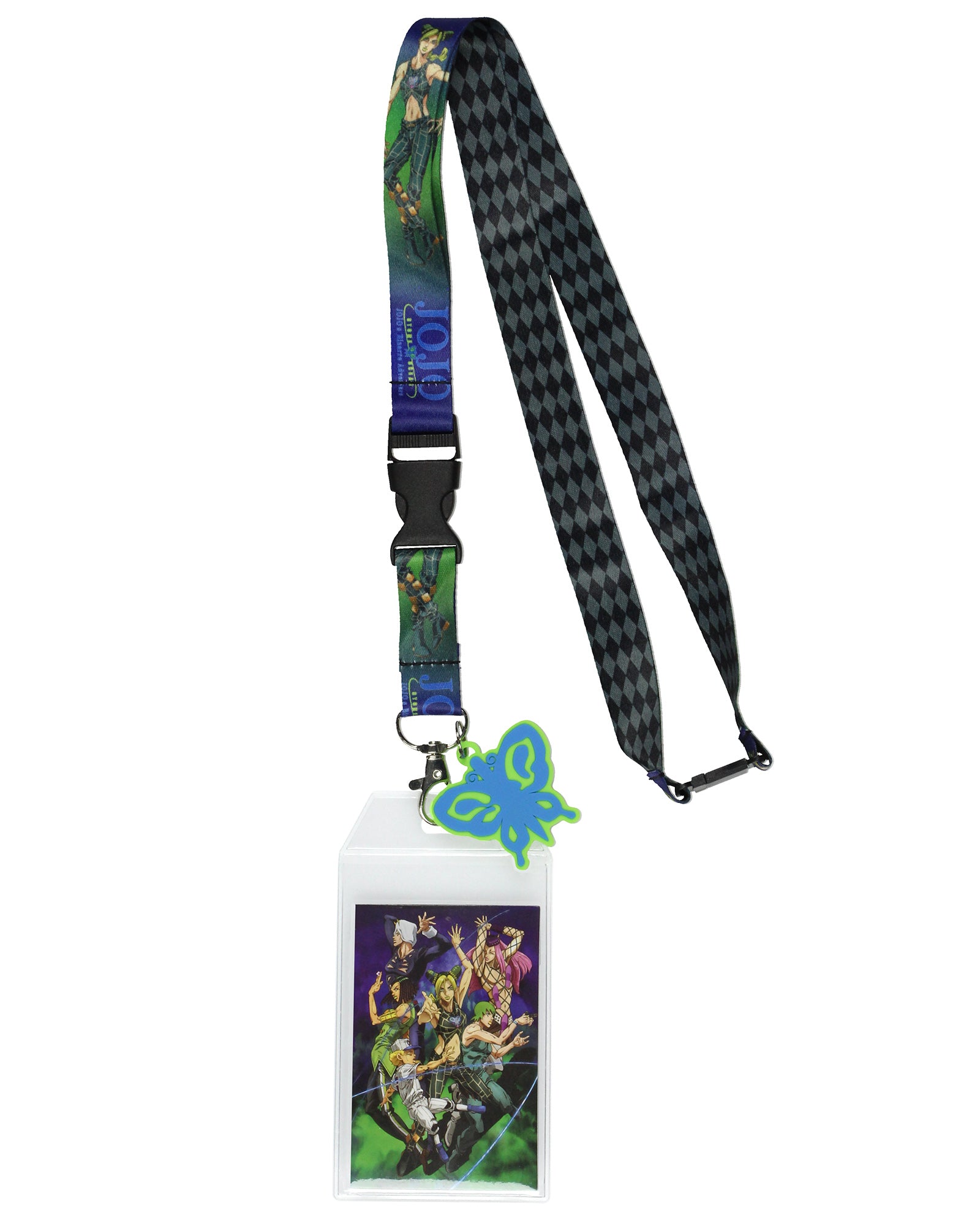 JoJo's Bizarre Adventure Stone Ocean Lanyard ID Badge Holder with Rubber Charm