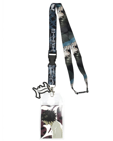 Death Note Detective L Anime Lanyard ID Badge Holder With 2' Rubber Charm