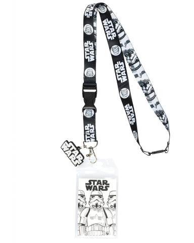 Star Wars Stormtrooper Inspired Reversible Lanyard ID Badge Holder With 2" Charm