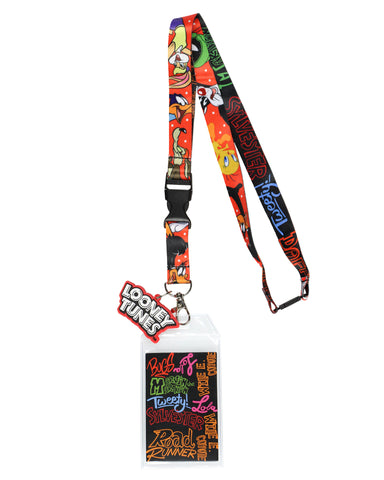 Looney Tunes Character Design Reversible Clear ID Badge Lanyard