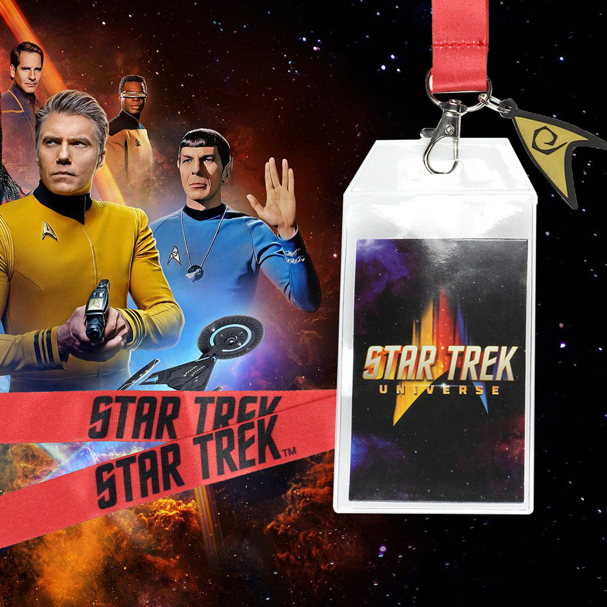 Star Trek Universe Starfleet Operations Insignia ID Badge Holder Key Lanyard