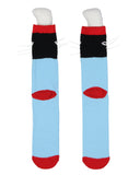 Dr. Seuss Cat in The Hat 3D Striped Hat Design Chenille Men's Crew Socks