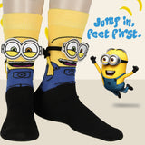 Despicable Me Minions 3D Bob The Minion Character Stretchy Men's Crew Socks