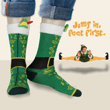 Elf The Movie Buddy 3D Costume Design Men's Crew Socks With Felt Hat and Feather