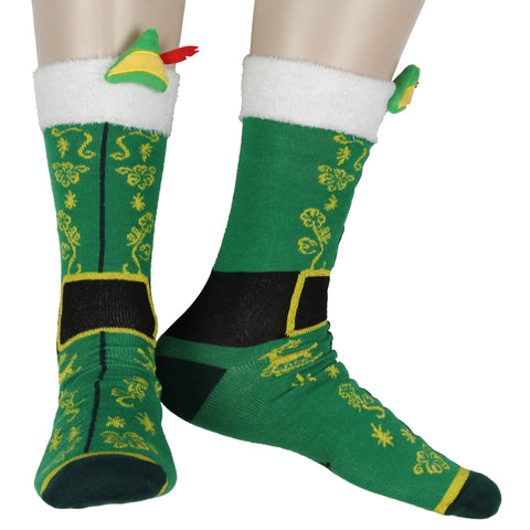 Elf The Movie Buddy 3D Costume Design Men's Crew Socks With Felt Hat and Feather