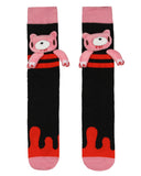 Gloomy The Naughty Grizzly Bear 3D Puffy Plushie Character Men's Crew Socks