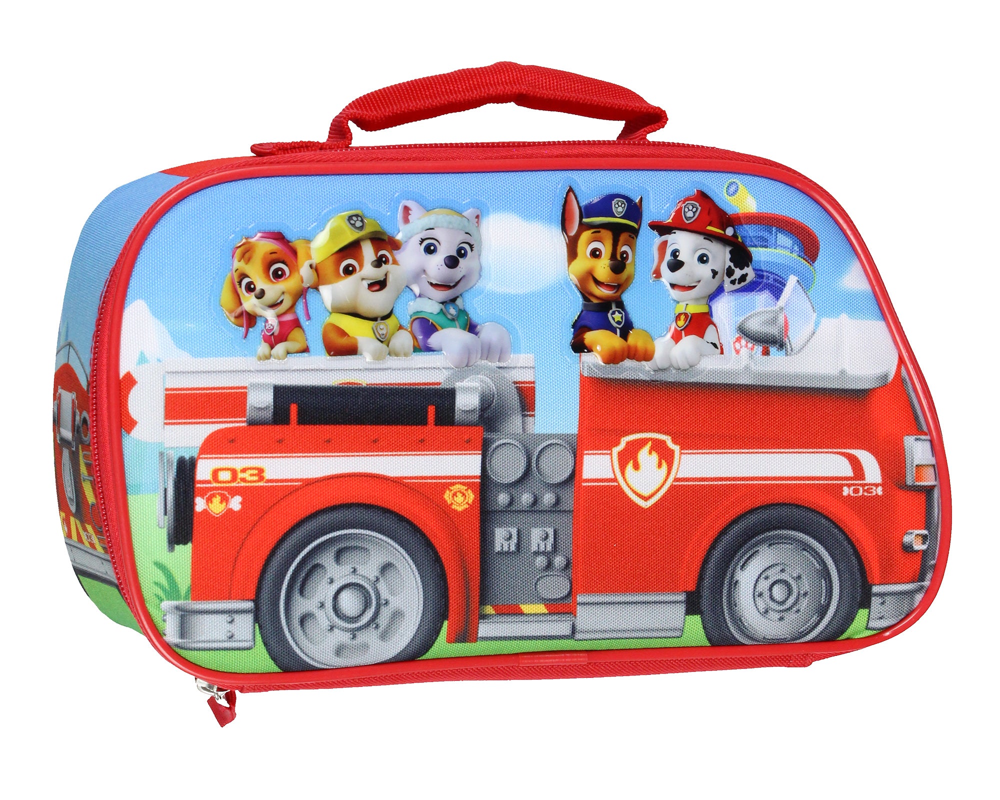 Paw Patrol Lunch Box Skye Chase Marshall Fire Engine Insulated Lunch Bag 11"