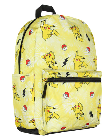 Pokemon Pikachu Pokeball Tie Dye 17" Travel Laptop Backpack