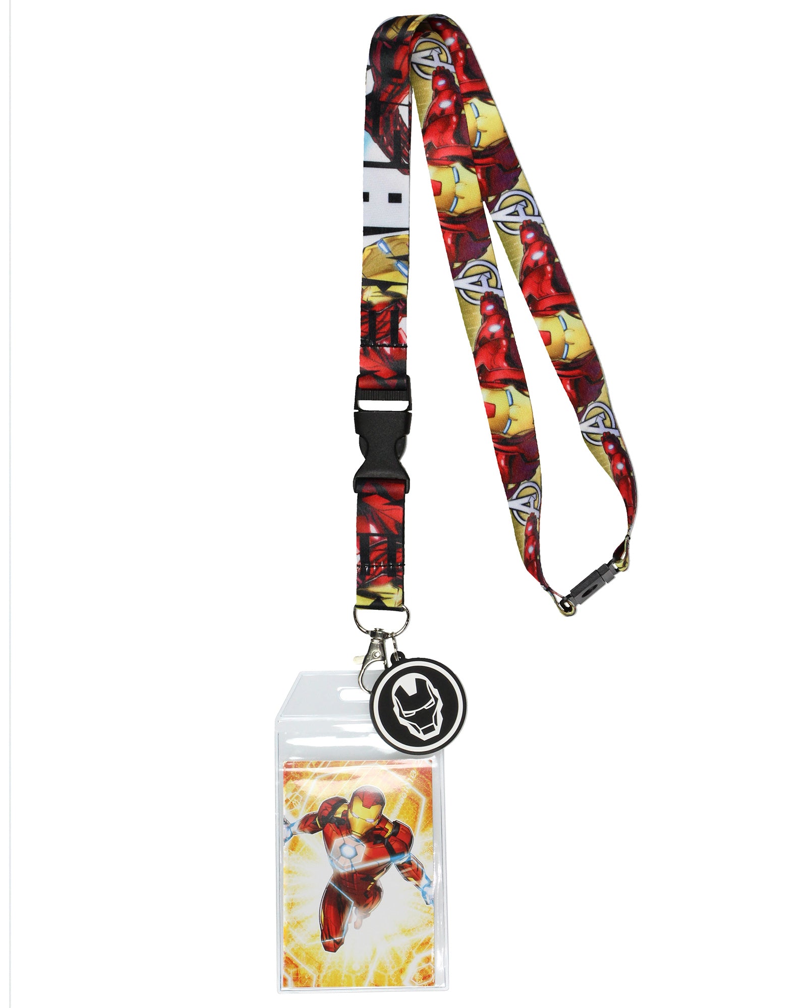Marvel Avengers Iron Man Classic Lanyard ID Badge Holder with 2" Charm