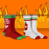 Sriracha Men's Socks This Is Why I'm Hot Chili Sauce Design 2 Pairs Crew Socks
