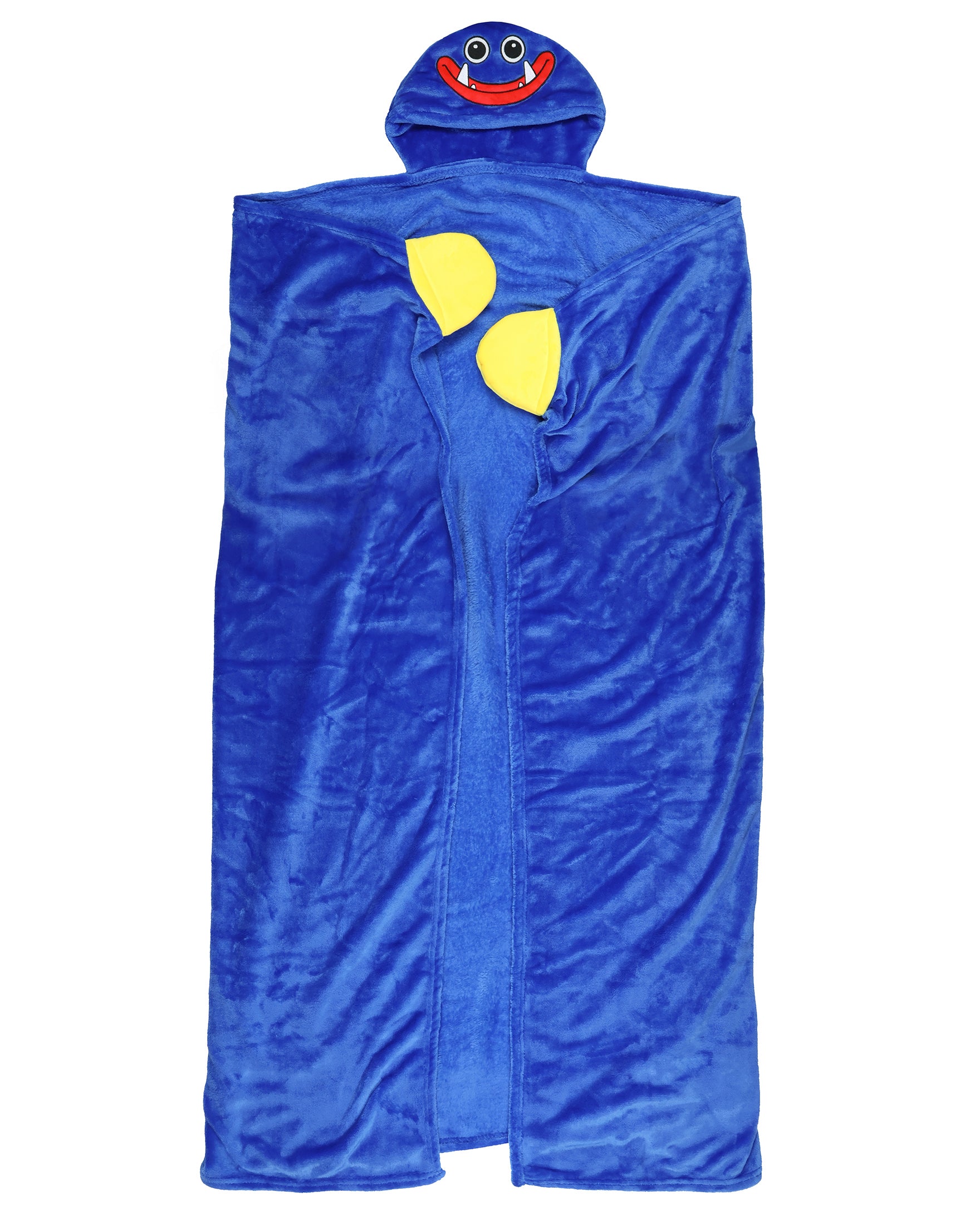 Poppy Playtime Huggy Wuggy Super Soft Hooded Blanket with Embroidered Face