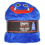 Poppy Playtime Huggy Wuggy Super Soft Hooded Blanket with Embroidered Face