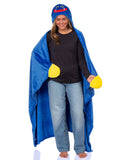 Poppy Playtime Huggy Wuggy Super Soft Hooded Blanket with Embroidered Face