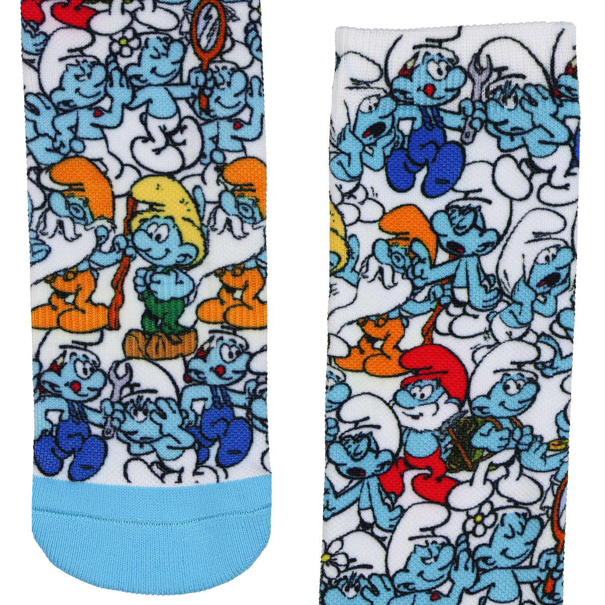 Smurfs Crew Socks Talk Of The Town All-Over Print Character OSFM 1-Pair Adult