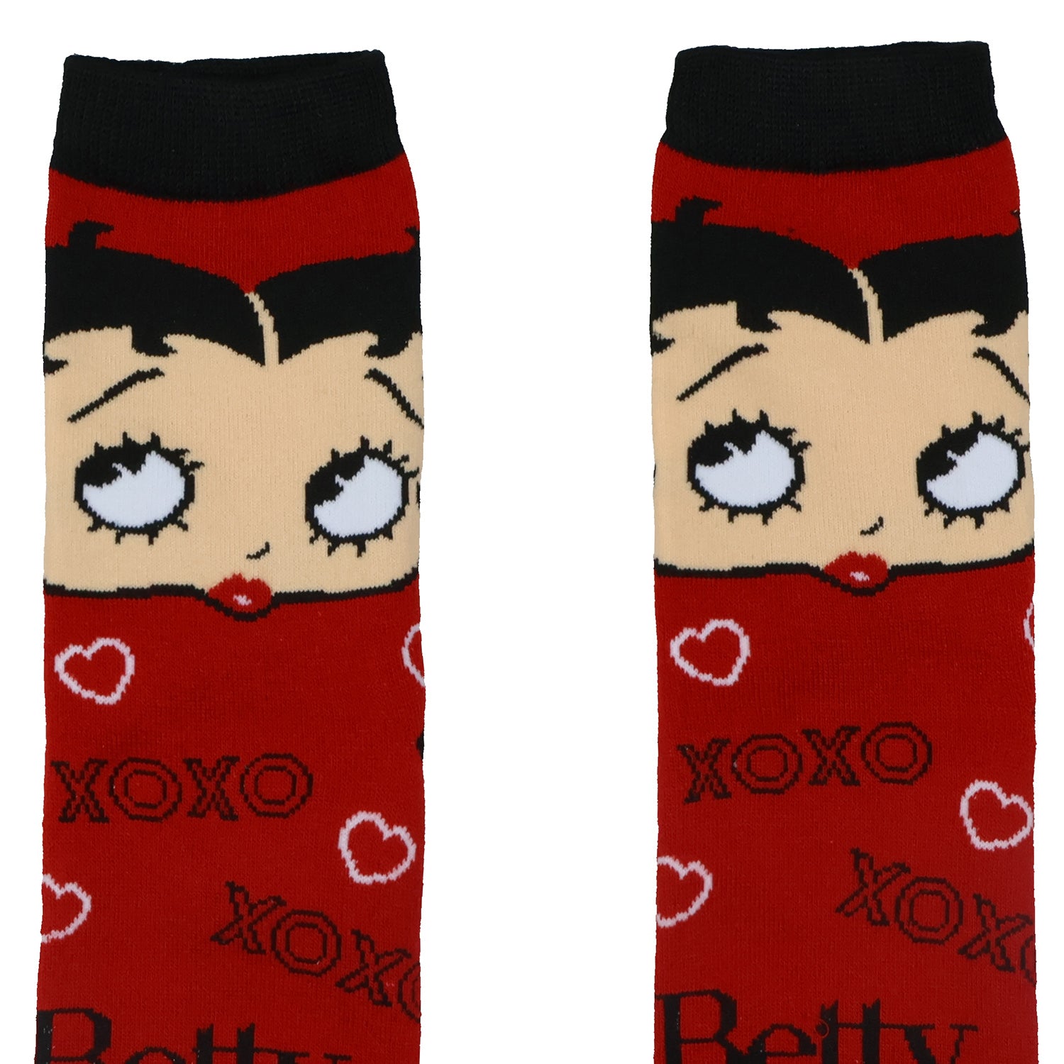 Betty Boop Socks Women's XOXO Character Design Quarter Ankle Socks 1 Pair