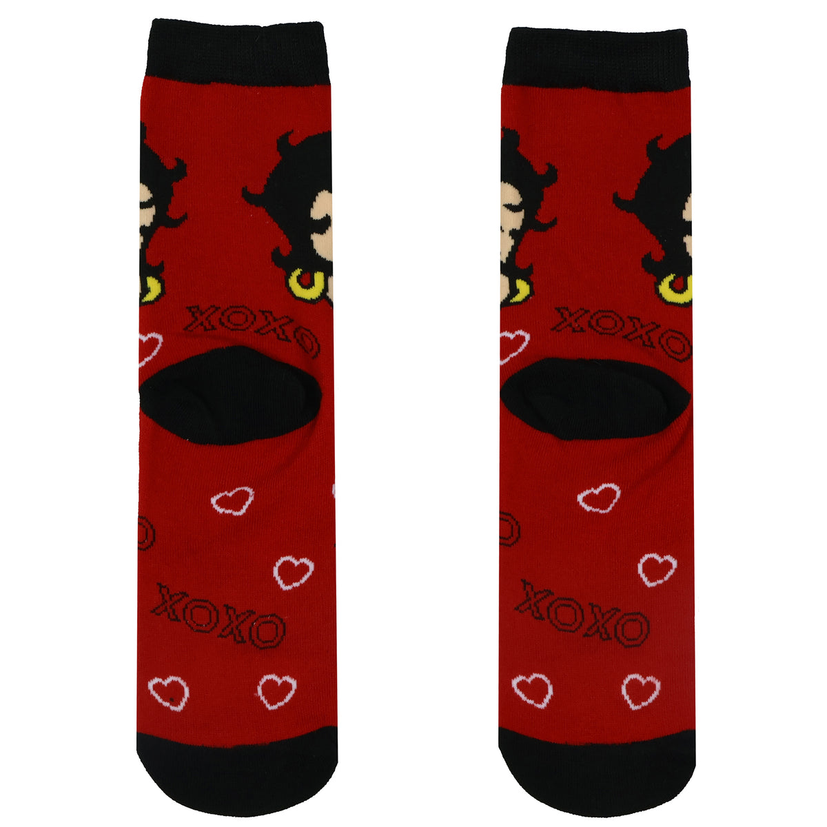 Betty Boop Socks Women's XOXO Character Design Quarter Ankle Socks 1 Pair