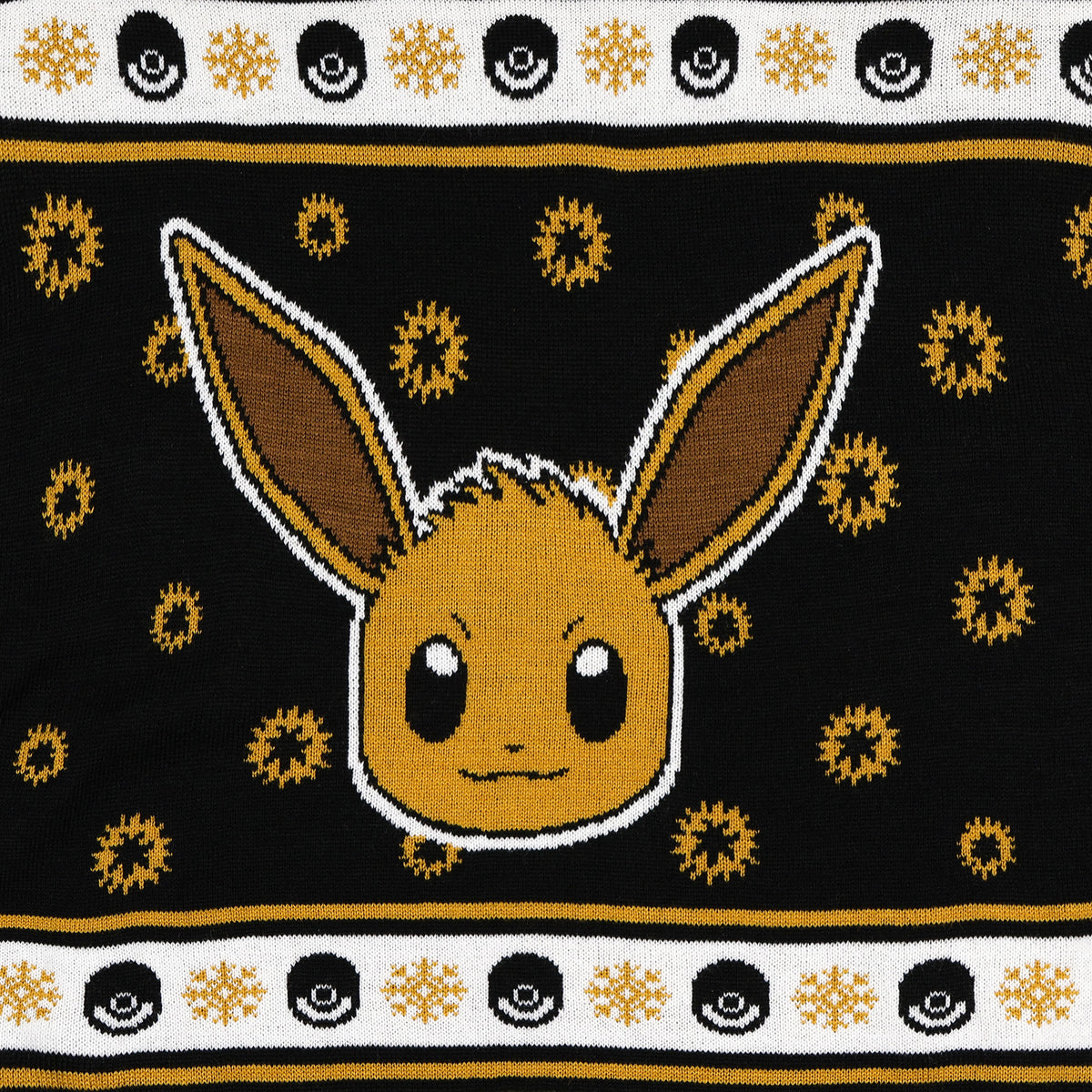 Pokemon Ugly Christmas Sweater Kids Eevee Knit Crewneck Pullover