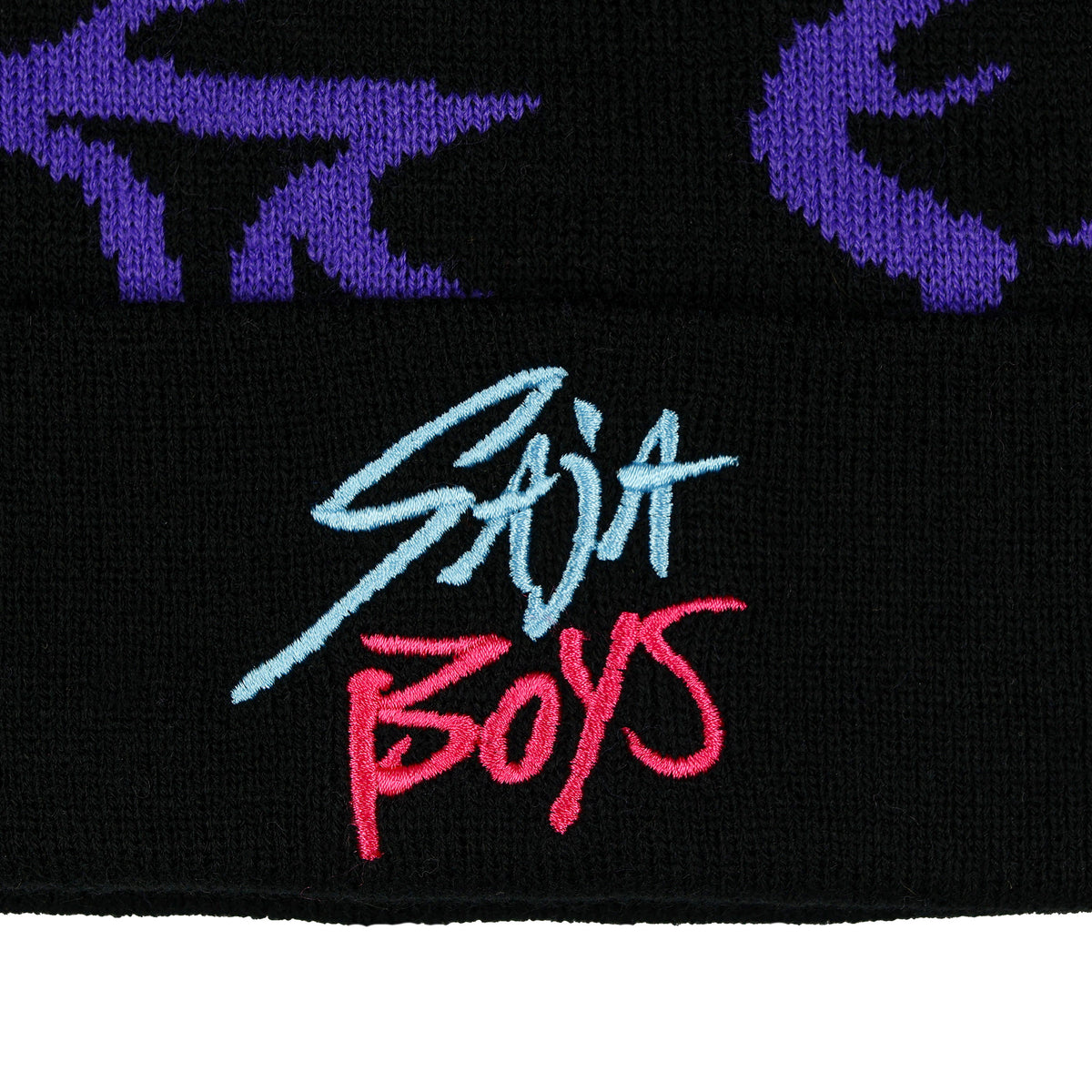 K-Pop Demon Hunters Beanie Saja Boys Embroidered Women's Knit Cuff Hat