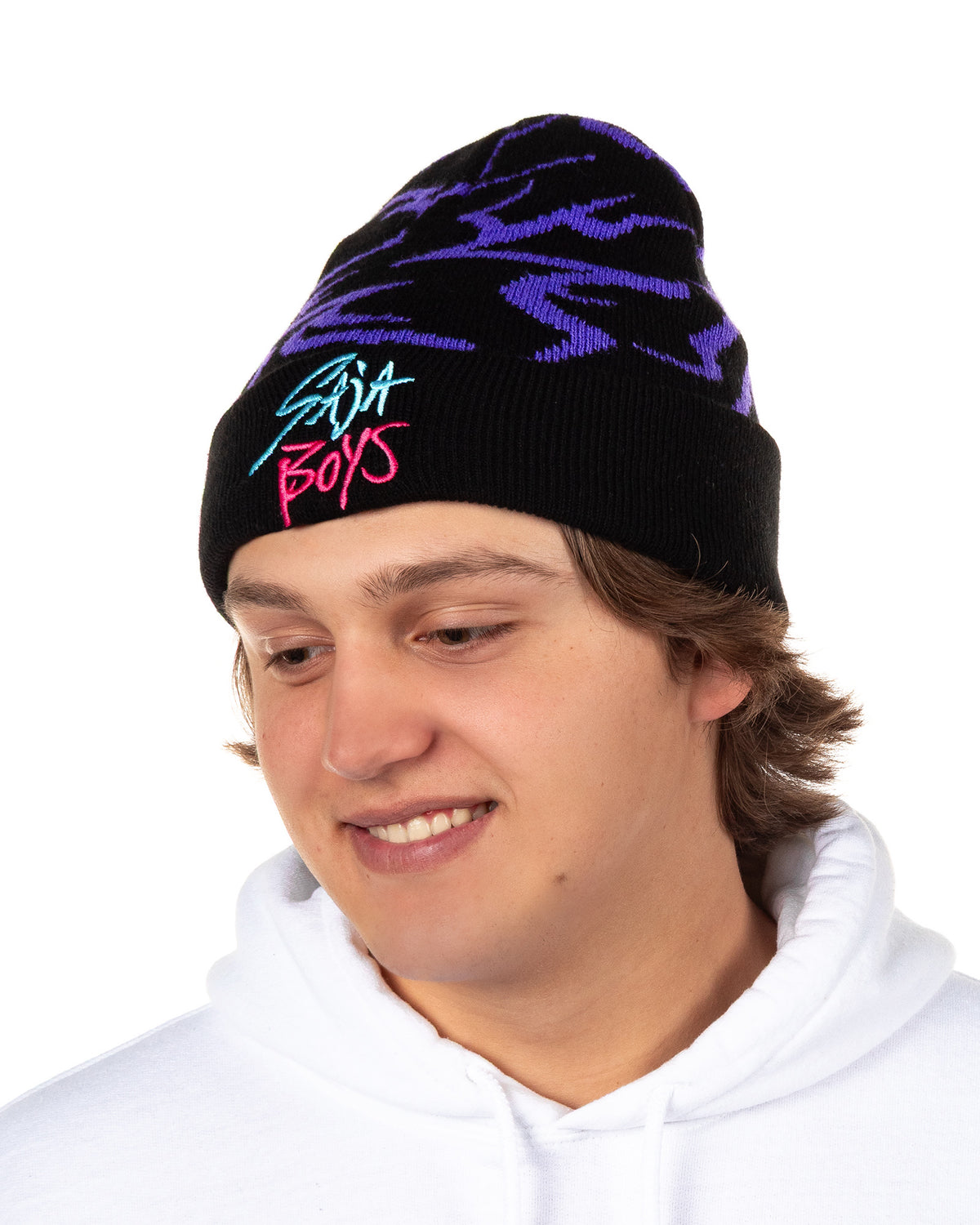 K-Pop Demon Hunters Beanie Saja Boys Embroidered Women's Knit Cuff Hat