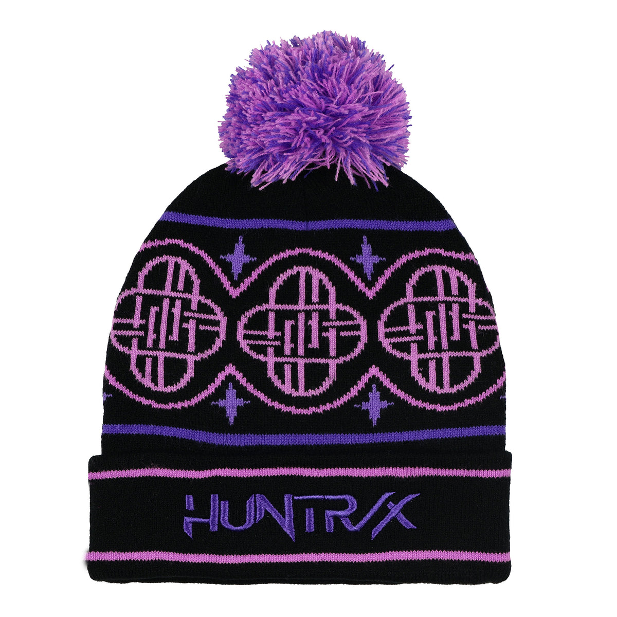 K-Pop Demon Hunters Beanie HUNTR/X Cuffed Pom Knit Cap Hat Women's OSFM