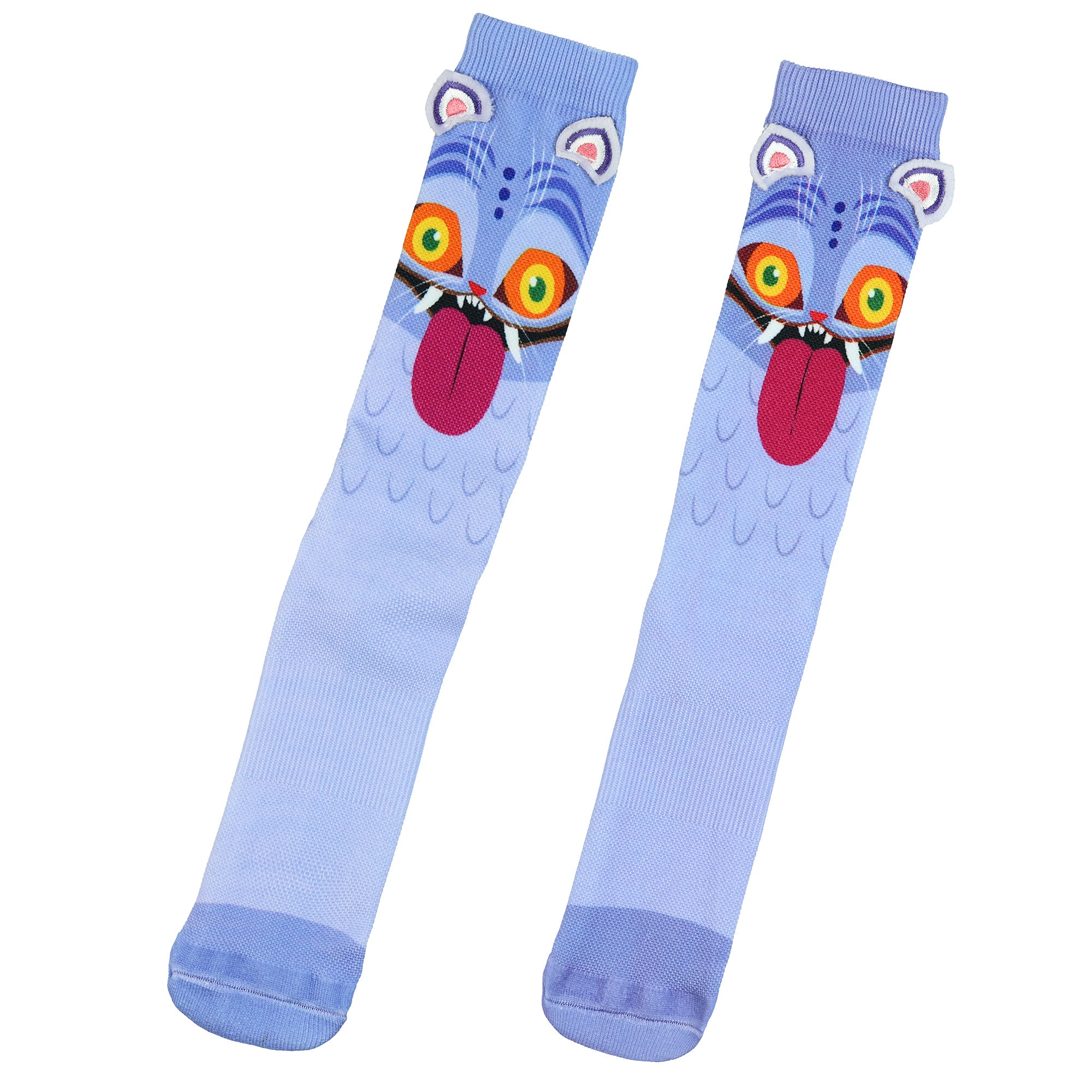 KPop Demon Hunters Derpy Tiger Blue Women's Mid-Calf Crew Socks, 1 Pair