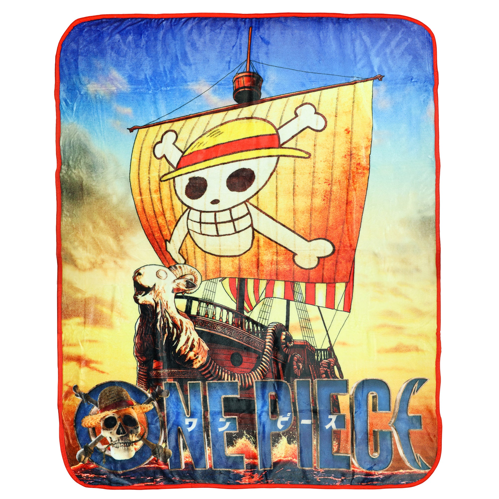 One Piece Throw Blanket Straw Hat Pirates Going Merry, 50" x 60"