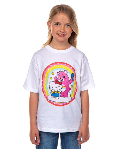 Hello Kitty and Friends x Care Bears Girls' T-Shirt Selfie Tee (XL, 14/16)