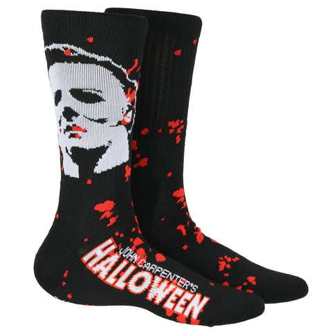 Halloween Men's Michael Myers Blood Scary Horror Movie Crew Socks
