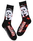 Halloween Men's Michael Myers Blood Scary Horror Movie Crew Socks