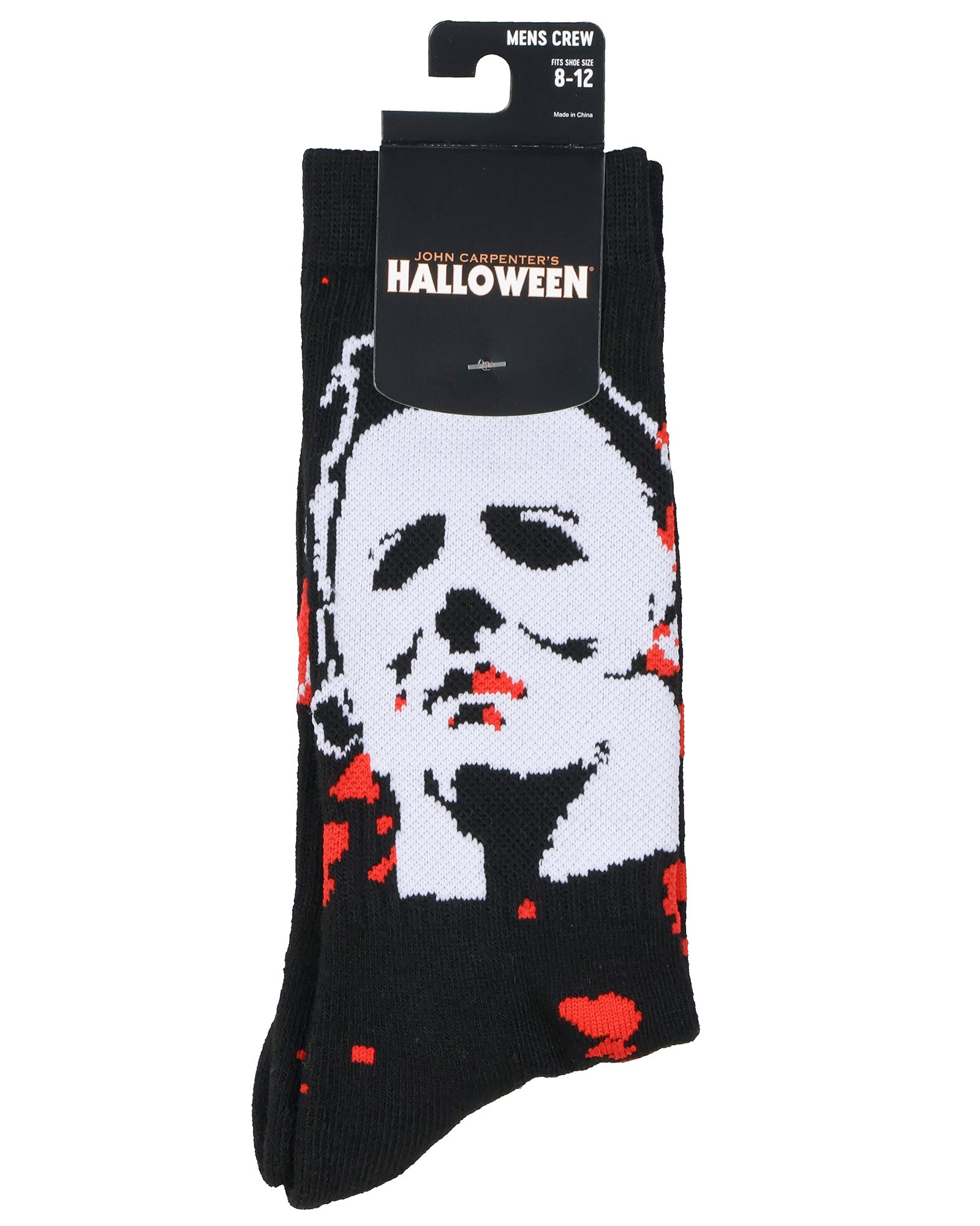 Halloween Men's Michael Myers Blood Scary Horror Movie Crew Socks