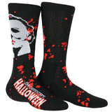 Halloween Men's Michael Myers Blood Scary Horror Movie Crew Socks