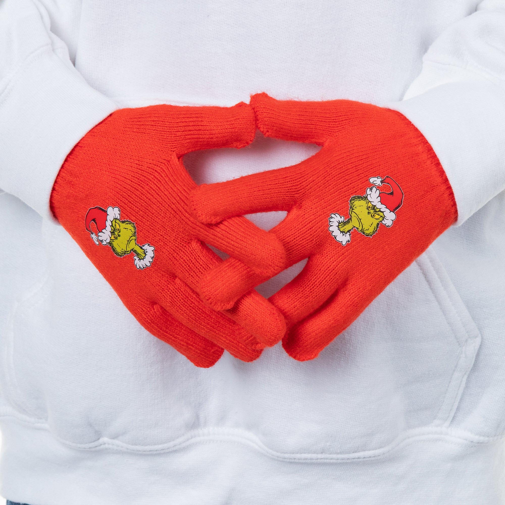 Dr. Seuss The Grinch Naughty and Nice Kid's Double-Sided Cuff Beanie Glove Set