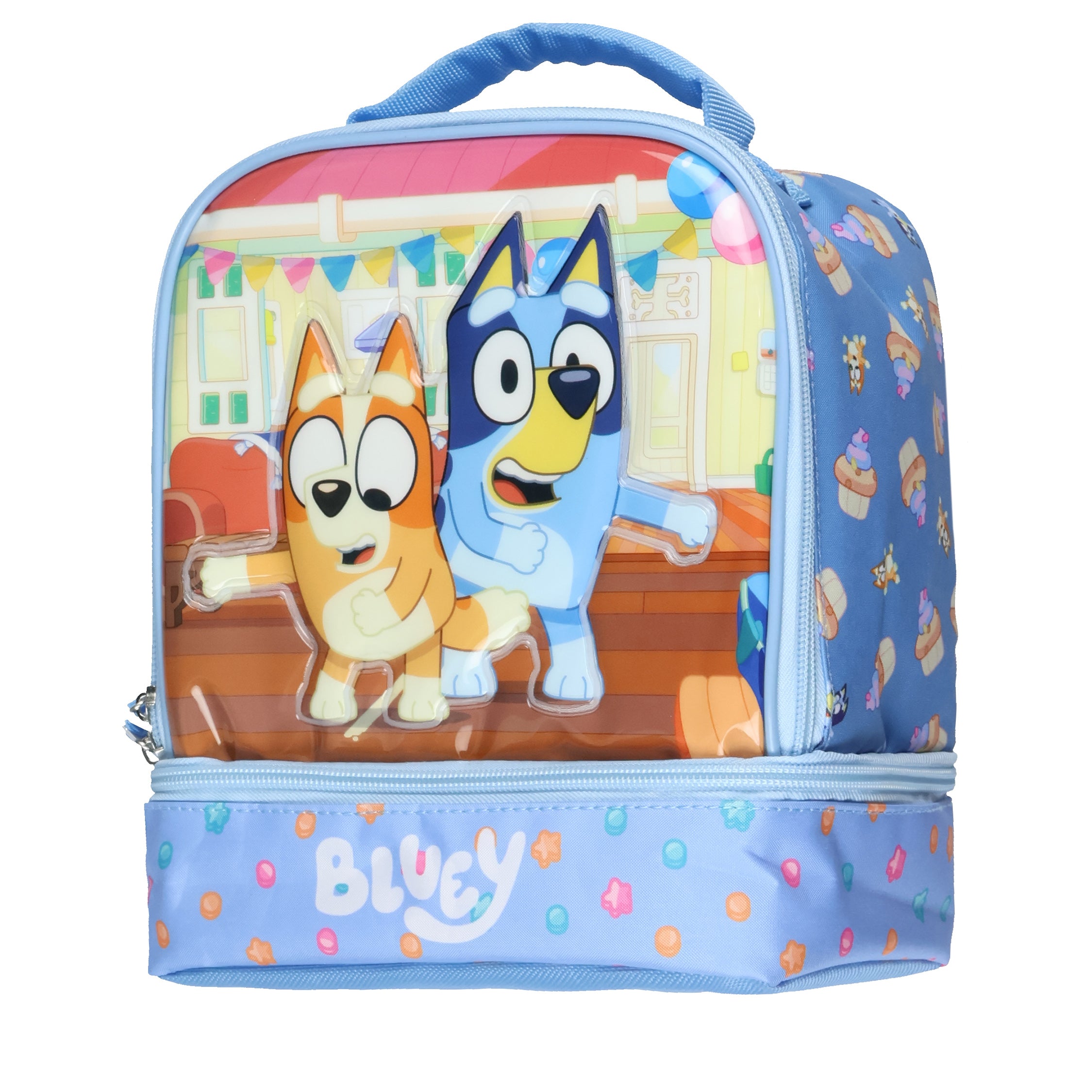 Bluey Lunch Box Bluey Bingo Party Time Dual Compartment Insulated Lunch Bag 10" - Seven Times Six