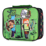 Minecraft Lunch Box Creeper Zombie Skeleton Steve Alex Textured Insulated Tote
