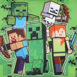 Minecraft Lunch Box Creeper Zombie Skeleton Steve Alex Textured Insulated Tote