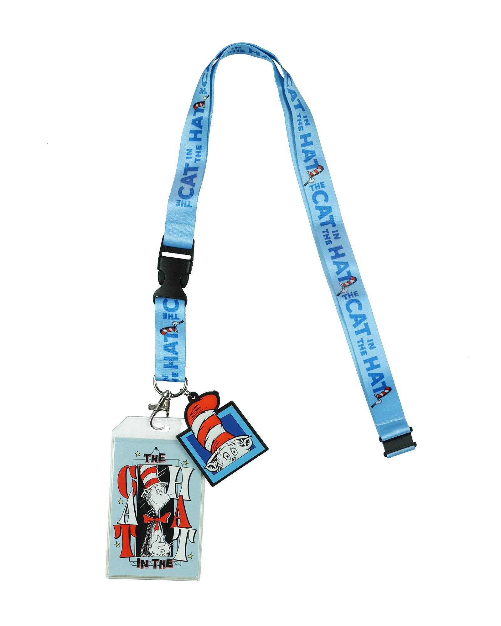 Dr. Seuss Cat In The Hat Breakaway Lanyard ID Badge Holder 2" Charm
