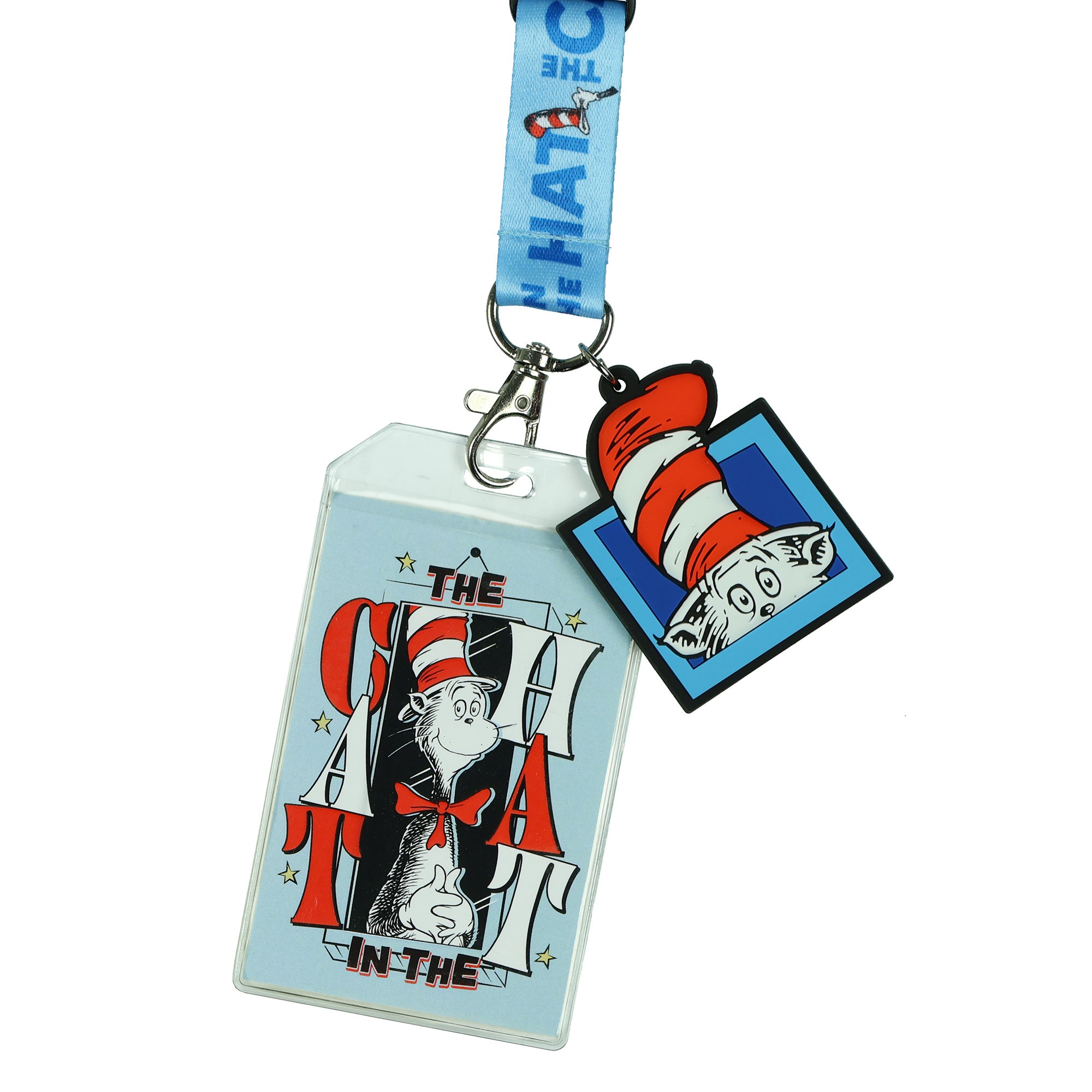 Dr. Seuss Cat In The Hat Breakaway Lanyard ID Badge Holder 2" Charm