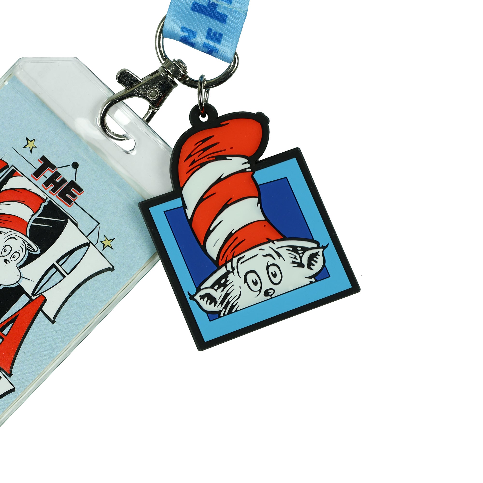 Dr. Seuss Cat In The Hat Breakaway Lanyard ID Badge Holder 2" Charm