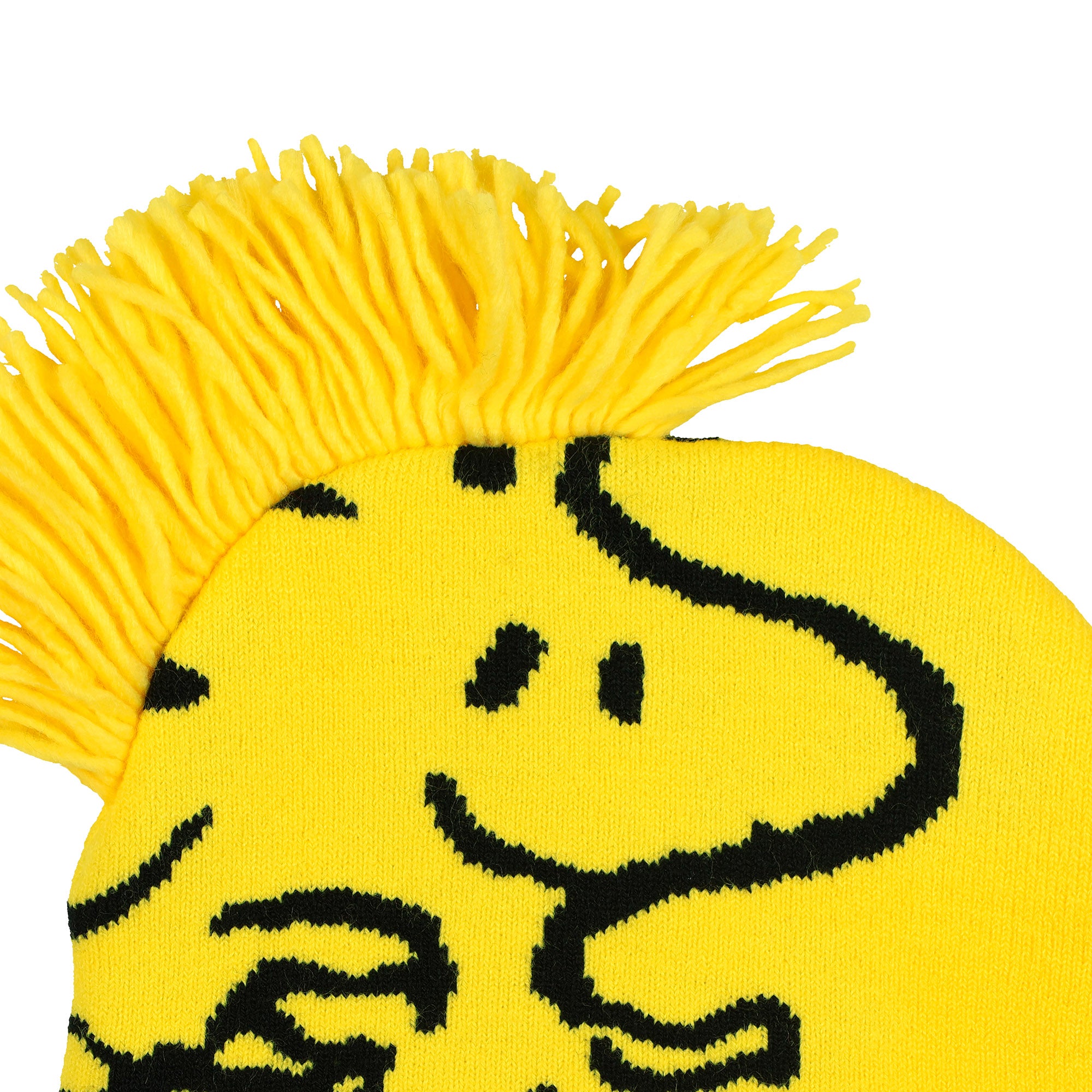 Peanuts Woodstock Beanie 3D Hair Character Cuffed Pom Beanie Hat Cap