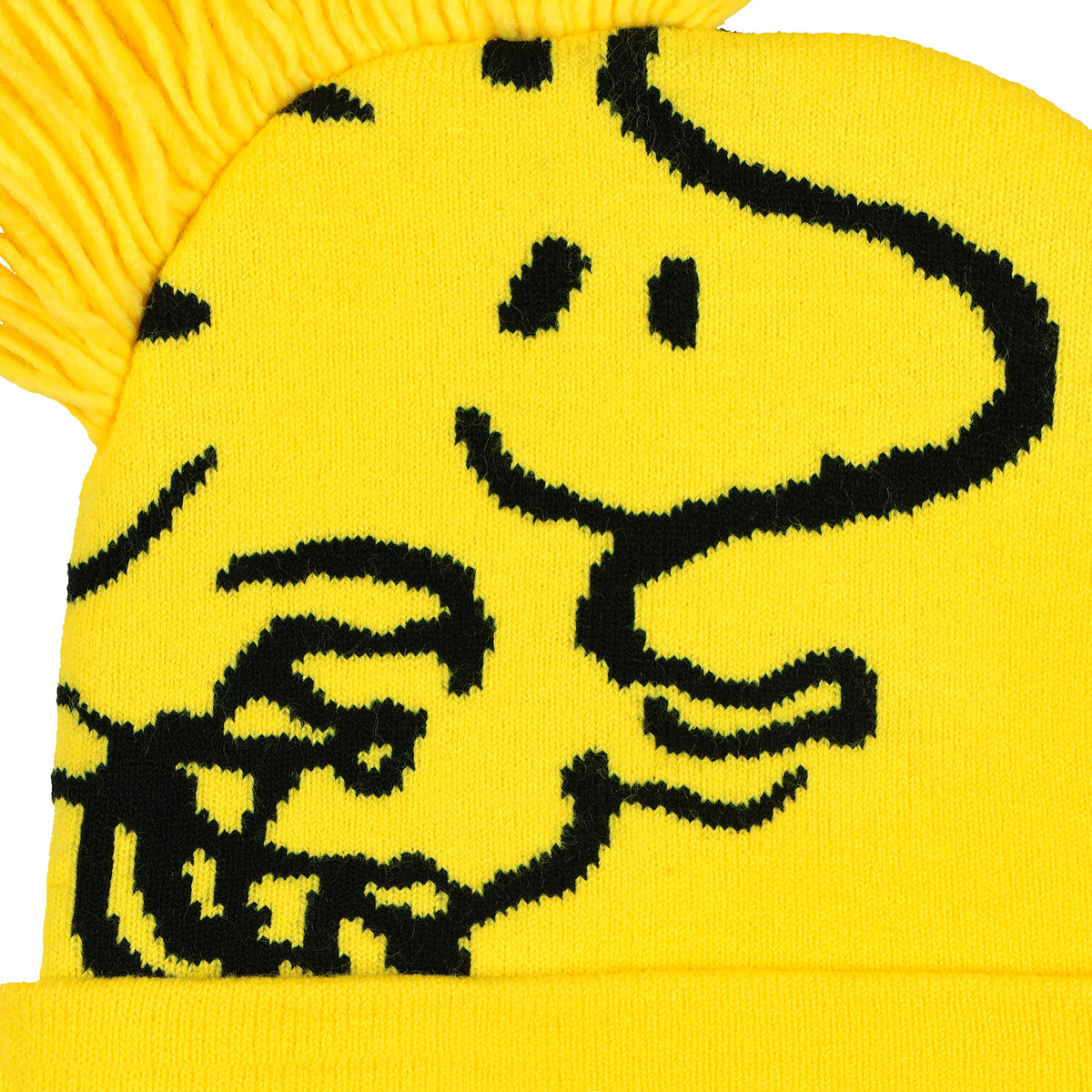 Peanuts Woodstock Beanie 3D Hair Character Cuffed Pom Beanie Hat Cap
