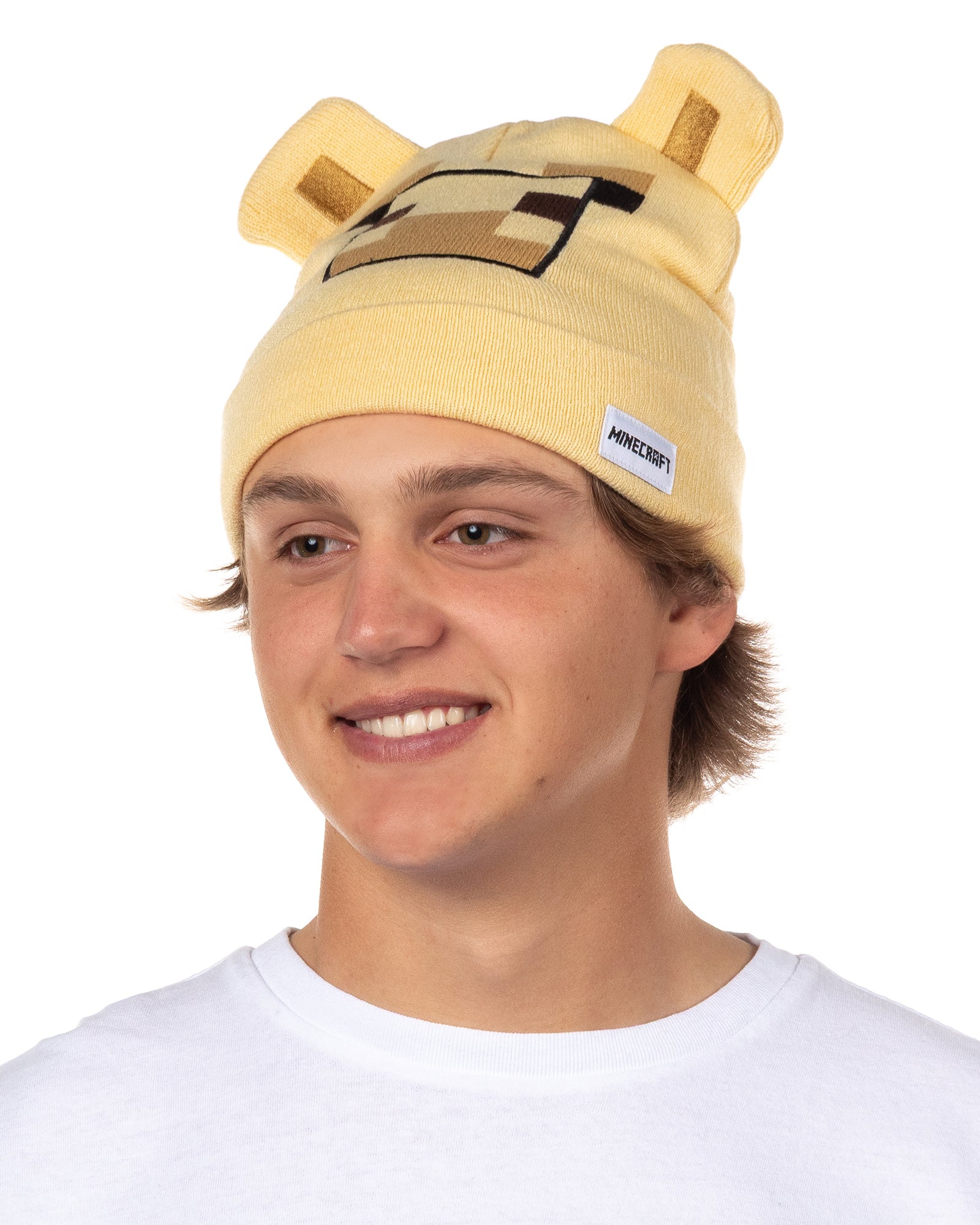 Minecraft Trader Llama Beanie Embroidered Face Adult Cuffed Knitted Hat OSFM