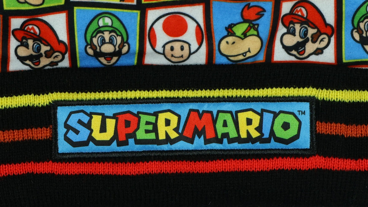 Super Mario Beanie Toad Luigi Bowser Princess Peach Pom Pom Cuff Knit Hat Cap