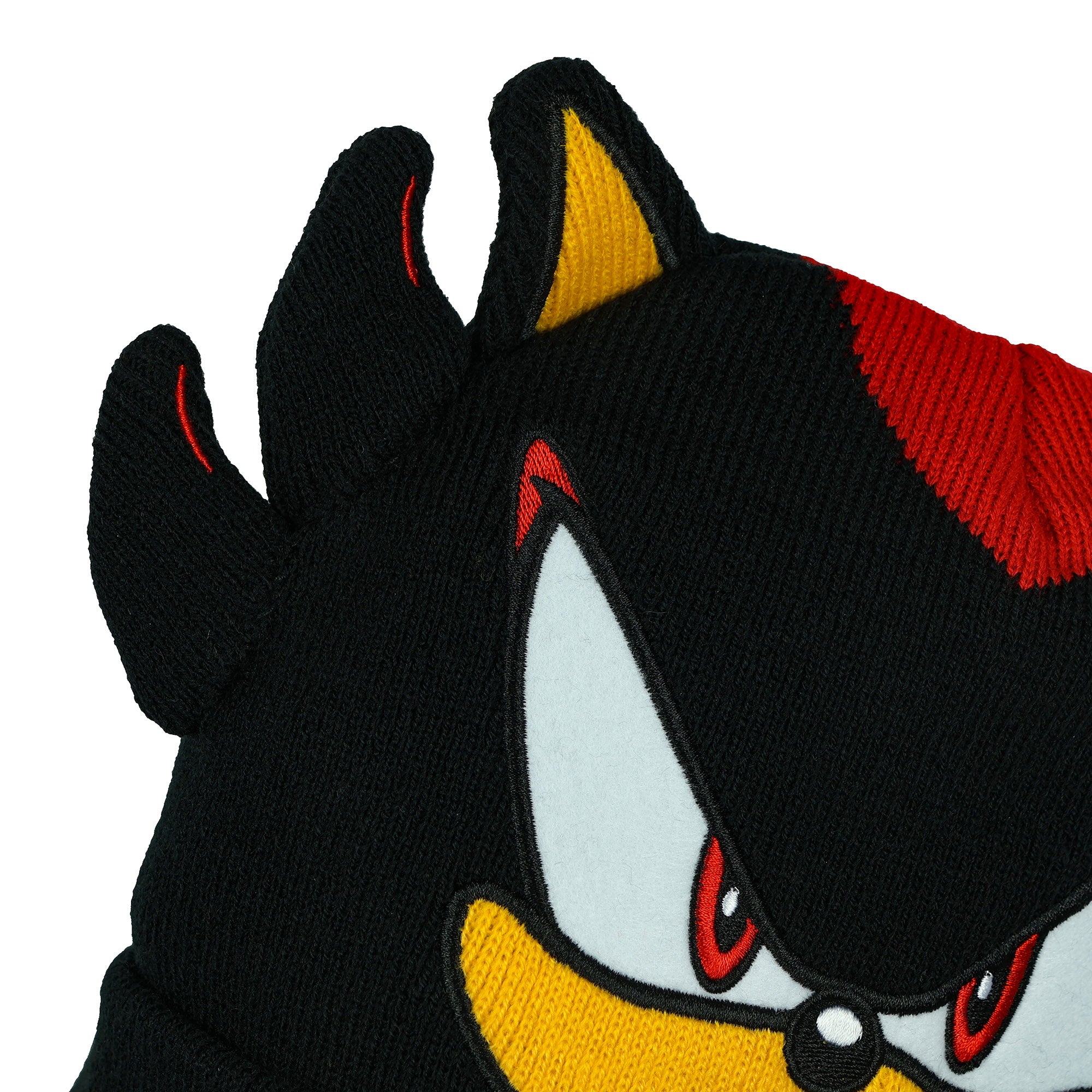 Sonic The Hedgehog Beanie Shadow 3D Ears Quills Embroidered Cuff Knitted Cap Hat